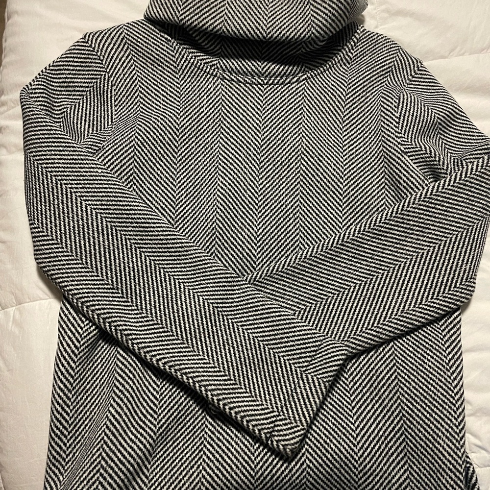 J. Crew black and white chevron turtleneck